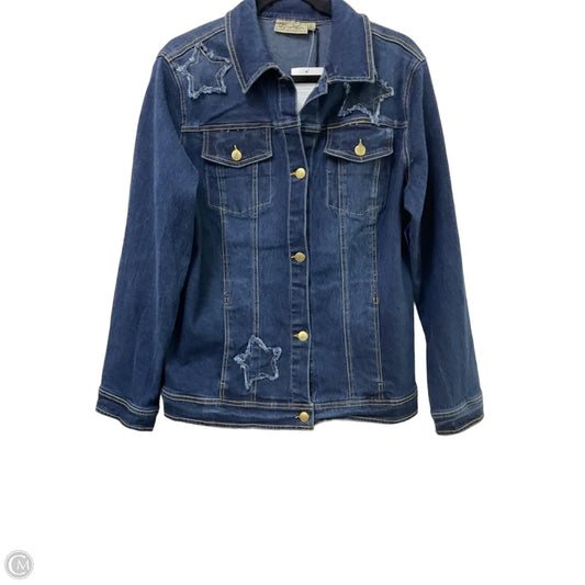 Jacket Denim By Dg2 In Blue Denim, Size: L
