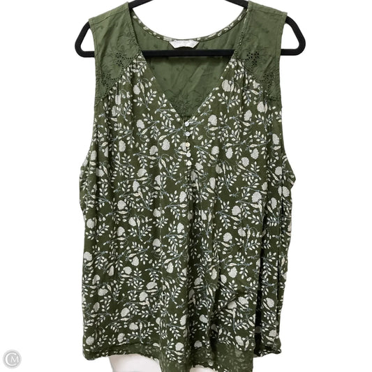 Top Sleeveless By Lucky Brand In Green, Size: 2x
