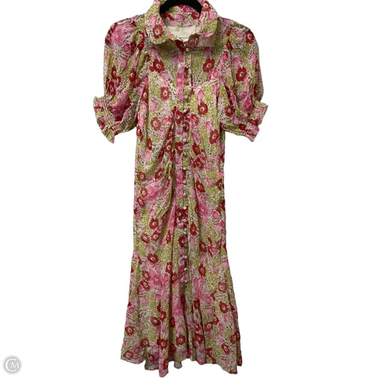Dress Casual Midi By Anthropologie In Floral Print, Size: 6p