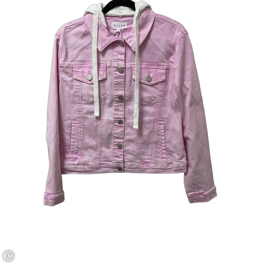 Jacket Denim By Risen In Pink Denim, Size: S