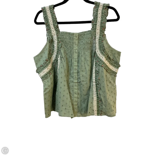 Top Sleeveless By Forever That Girl In Green, Size: 1x