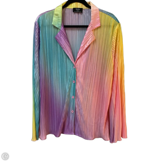 Top Long Sleeve By Cmb In Rainbow Print, Size: Xl