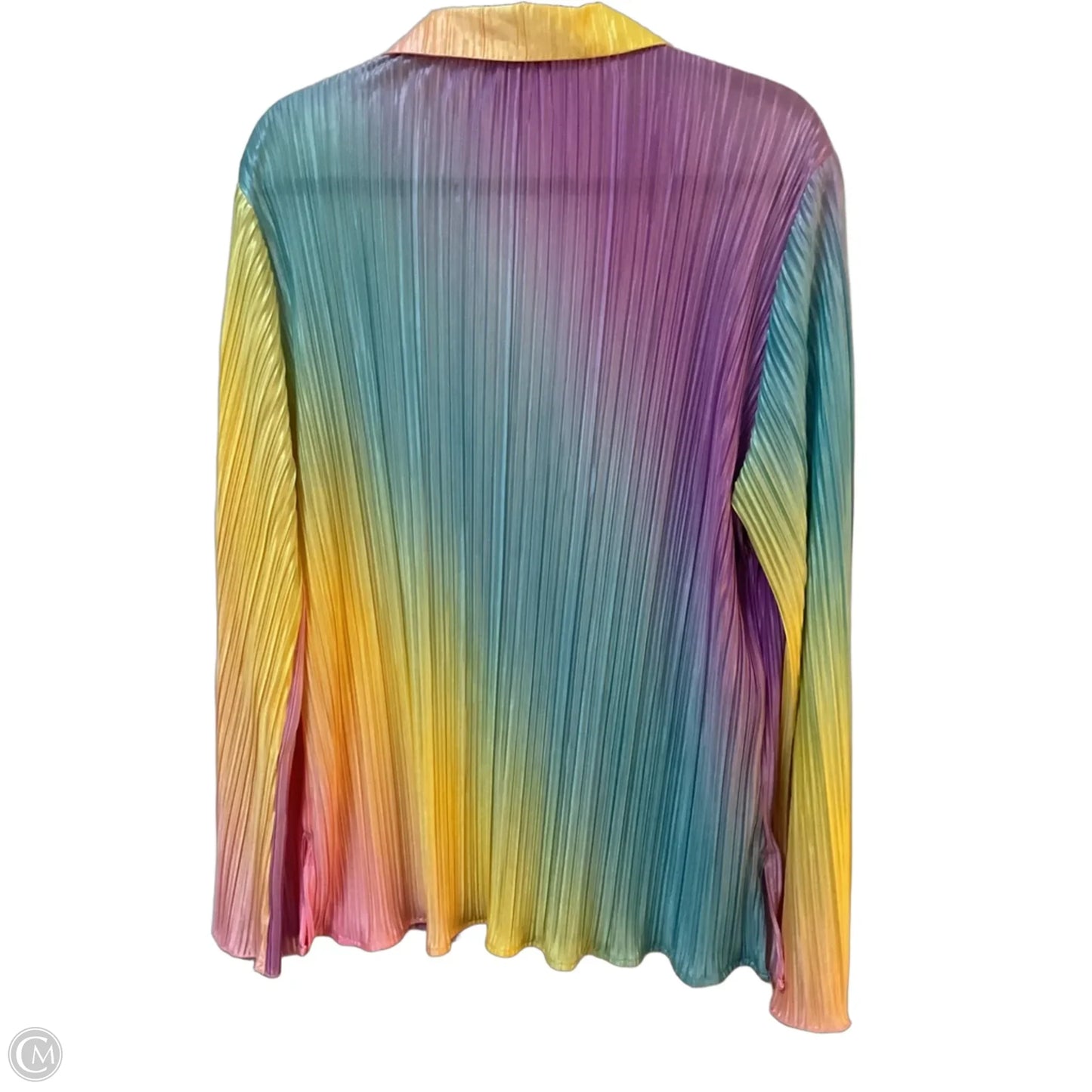 Top Long Sleeve By Cmb In Rainbow Print, Size: Xl
