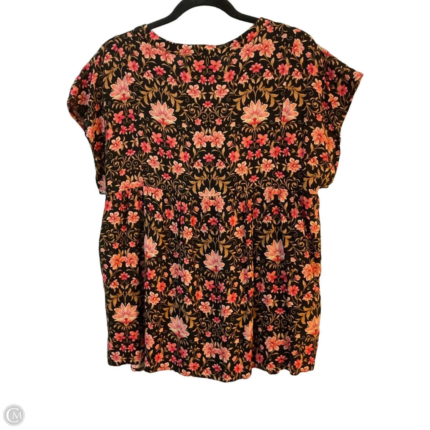 Top Short Sleeve By Savanna Jane In Floral Print, Size: L