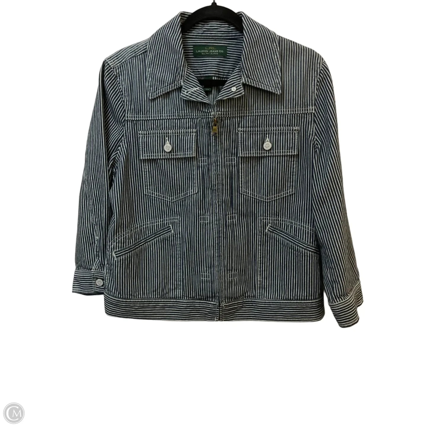 Jacket Denim By Lauren By Ralph Lauren In Blue Denim, Size: L