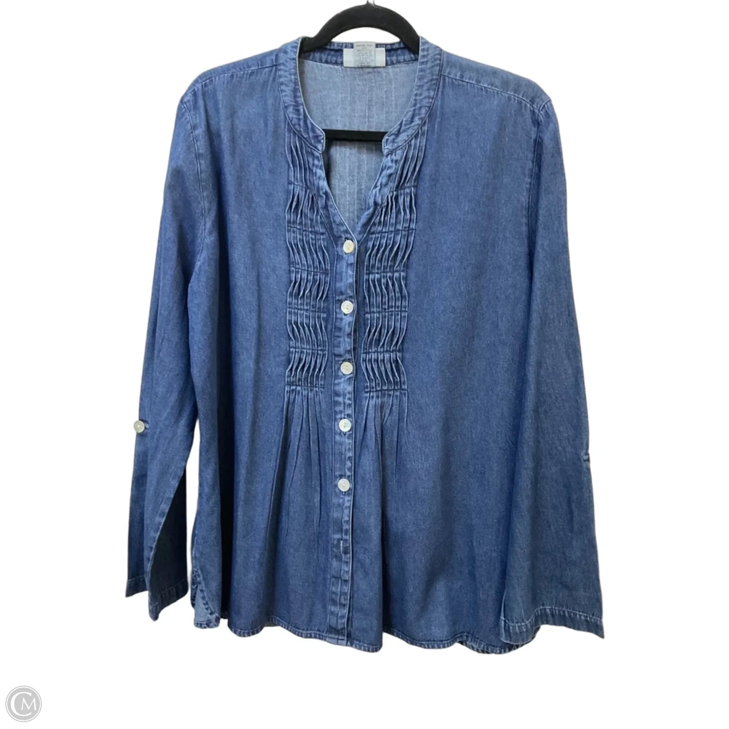Top Long Sleeve By Soft Surroundings In Blue Denim, Size: Xl