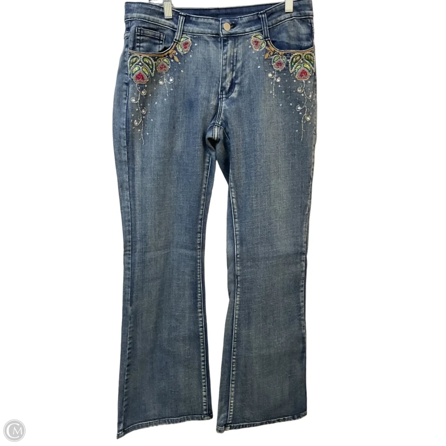 Jeans Flared By Boston Proper In Blue Denim, Size: 12