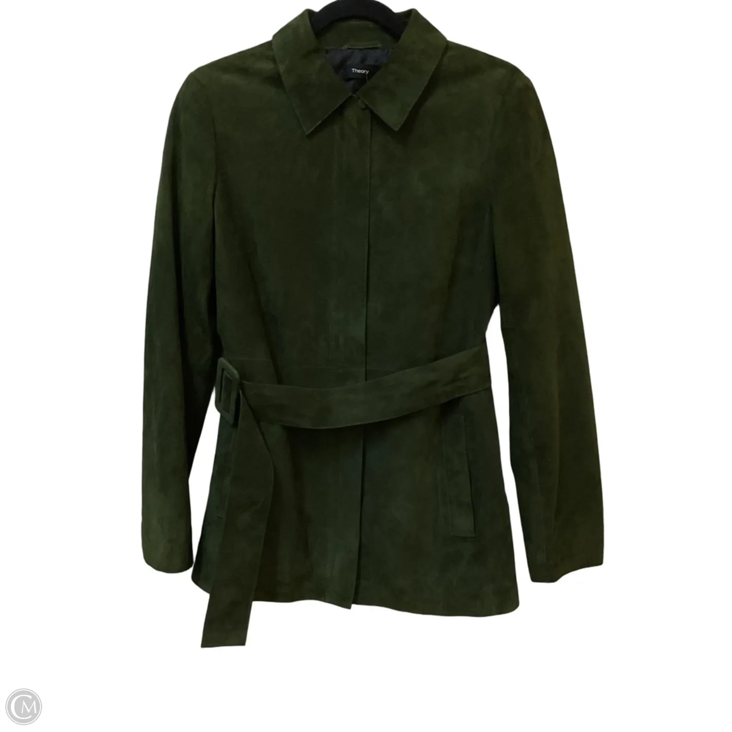 Jacket Leather By Theory In Green, Size: S