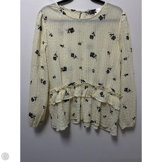 Blouse Long Sleeve By Cmc In Cream, Size: M
