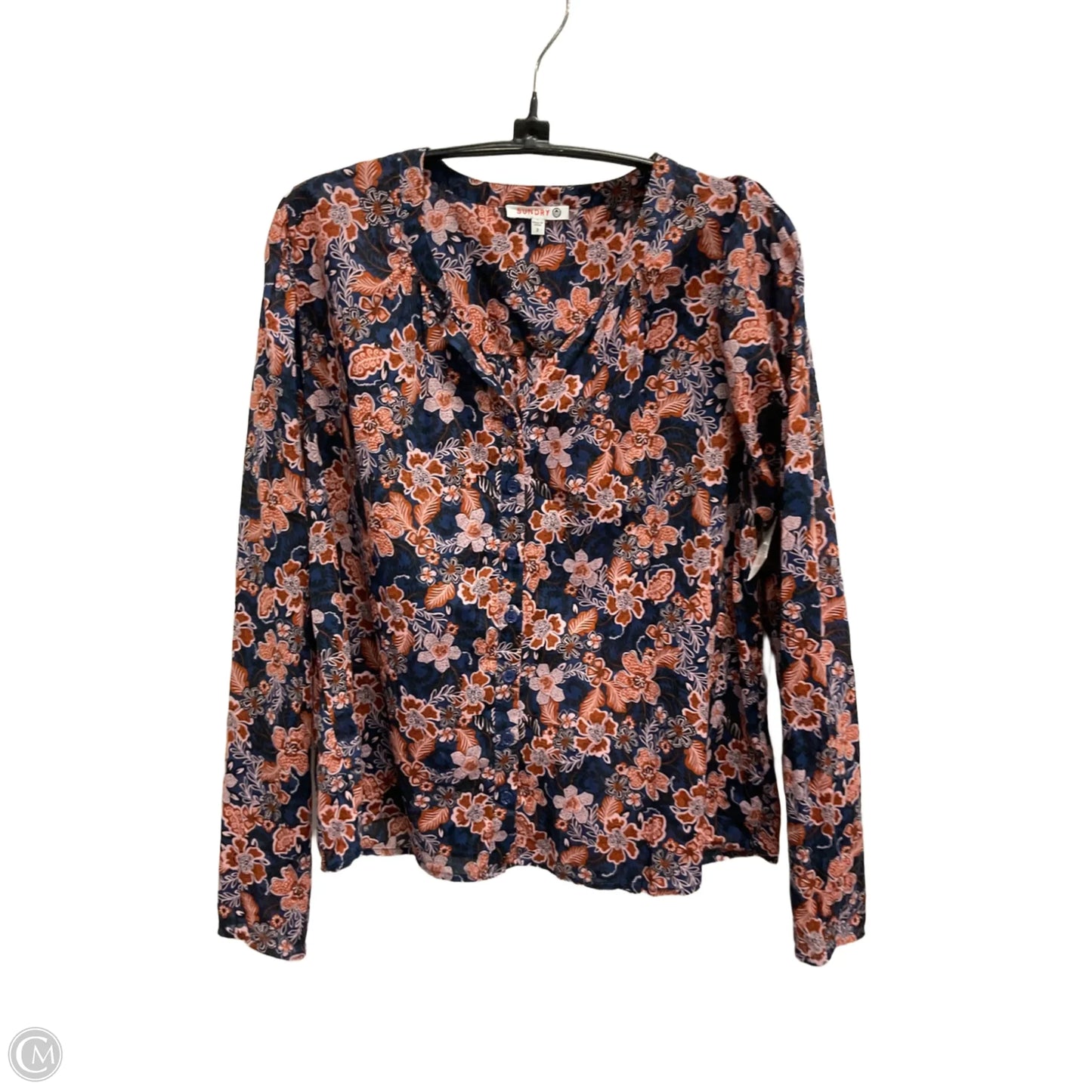 Blouse Long Sleeve By Sundry In Floral Print, Size: Xs