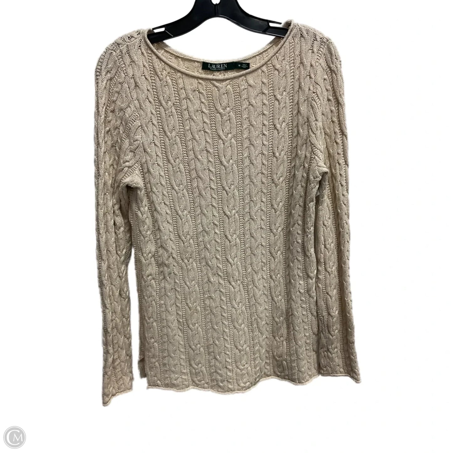 Sweater By Lauren By Ralph Lauren In Beige, Size: M