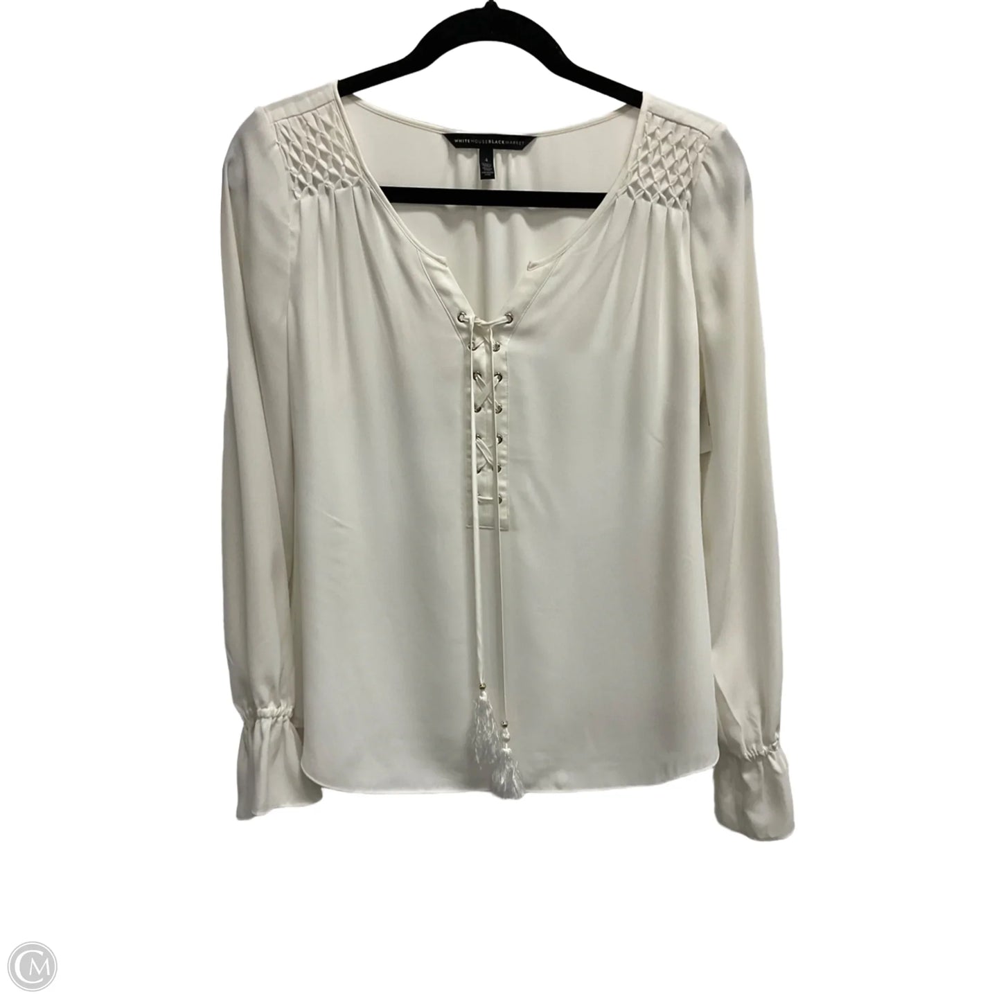 Blouse Long Sleeve By White House Black Market In White, Size: S