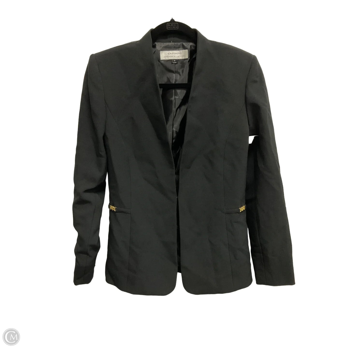 Blazer By Tahari By Arthur Levine In Black, Size: S