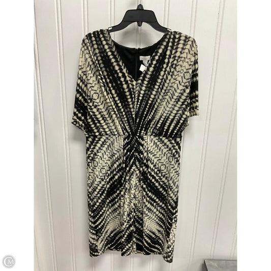 Dress Casual Midi By Chicos In Black & Cream, Size: L