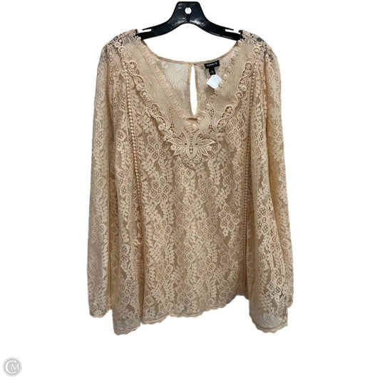 Top Long Sleeve By Torrid In Tan, Size: 4x