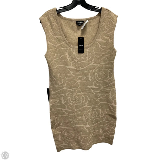 Dress Party Midi By Bebe In Gold, Size: Xl