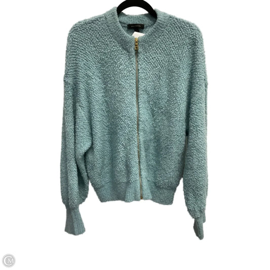 Jacket Faux Fur & Sherpa By Ann Taylor In Blue, Size: Xl