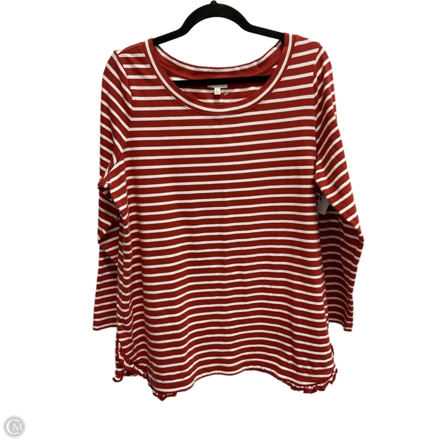 Top Long Sleeve By Talbots In Striped Pattern, Size: 1x