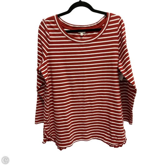 Top Long Sleeve By Talbots In Striped Pattern, Size: 1x
