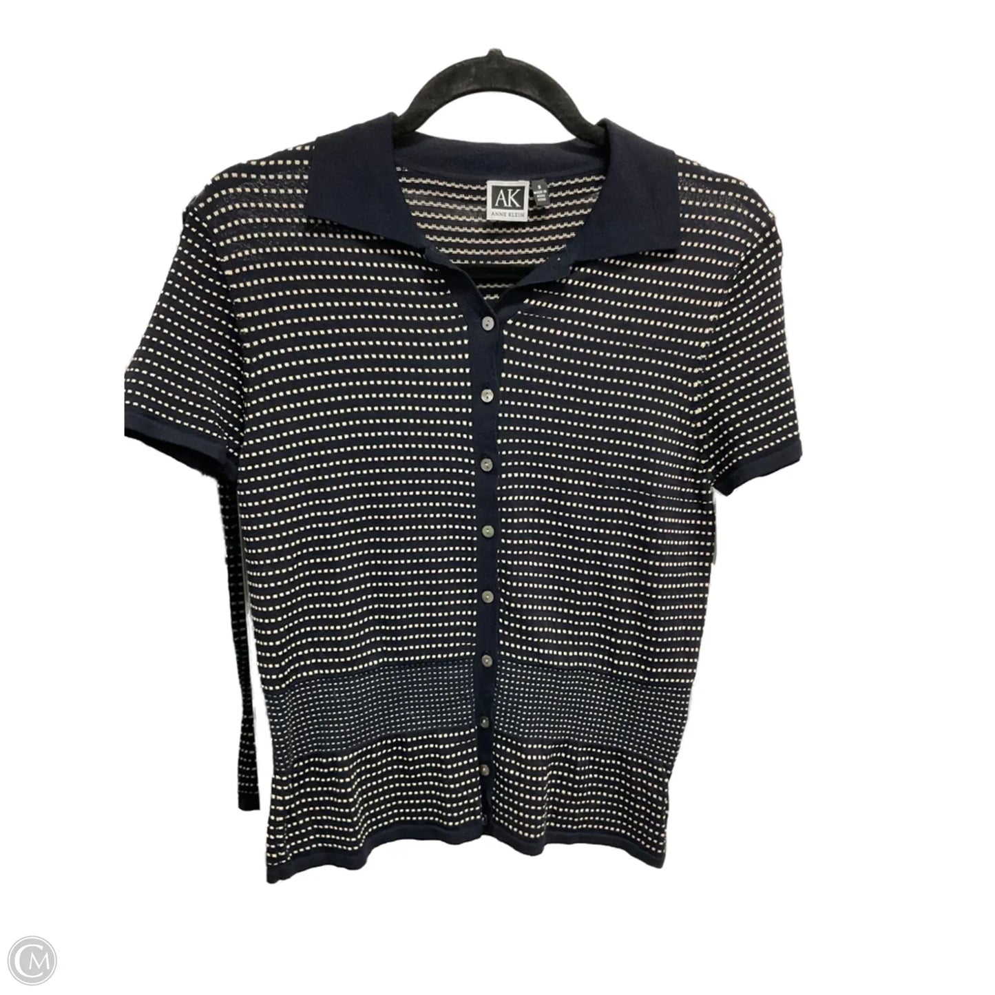 Top Short Sleeve By Anne Klein In Navy, Size: S