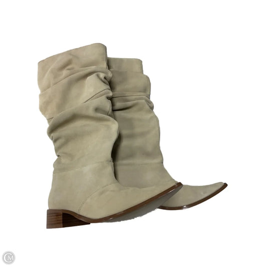 Boots Mid-calf Flats By Chinese Laundry In Beige, Size: 7.5