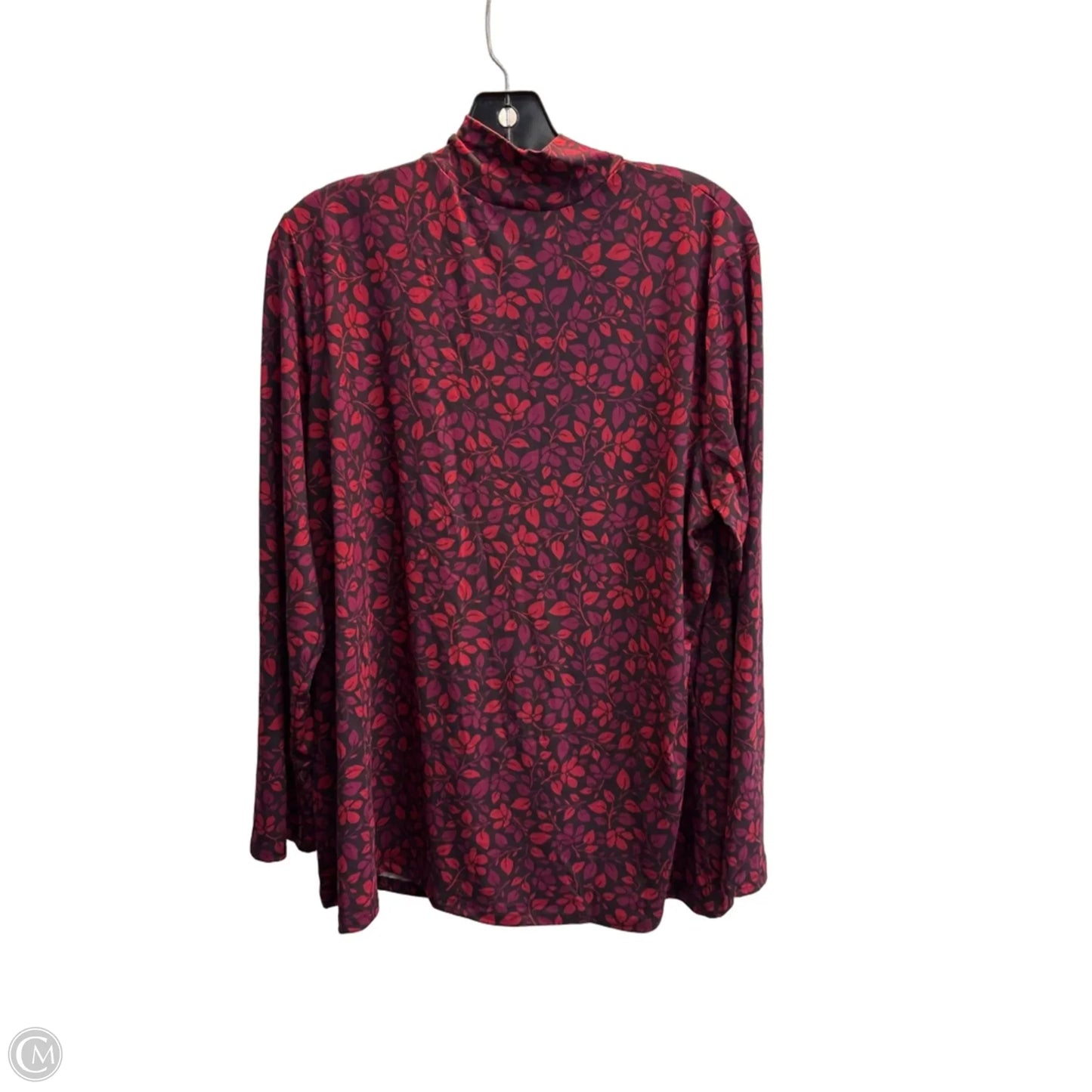 Top Long Sleeve Basic By Susan Graver In Floral Print, Size: 1x