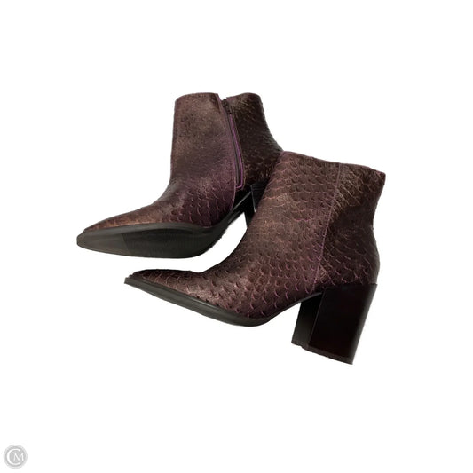 Boots Ankle Heels By Clothes Mentor In Brown & Purple, Size: 8.5