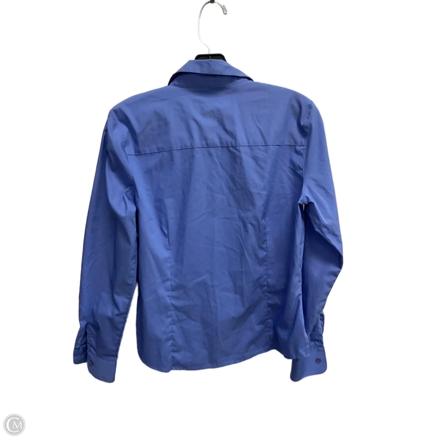 Blouse Long Sleeve By Foxcroft In Blue, Size: S