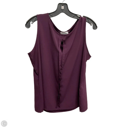 Top Sleeveless By Calvin Klein In Purple, Size: L