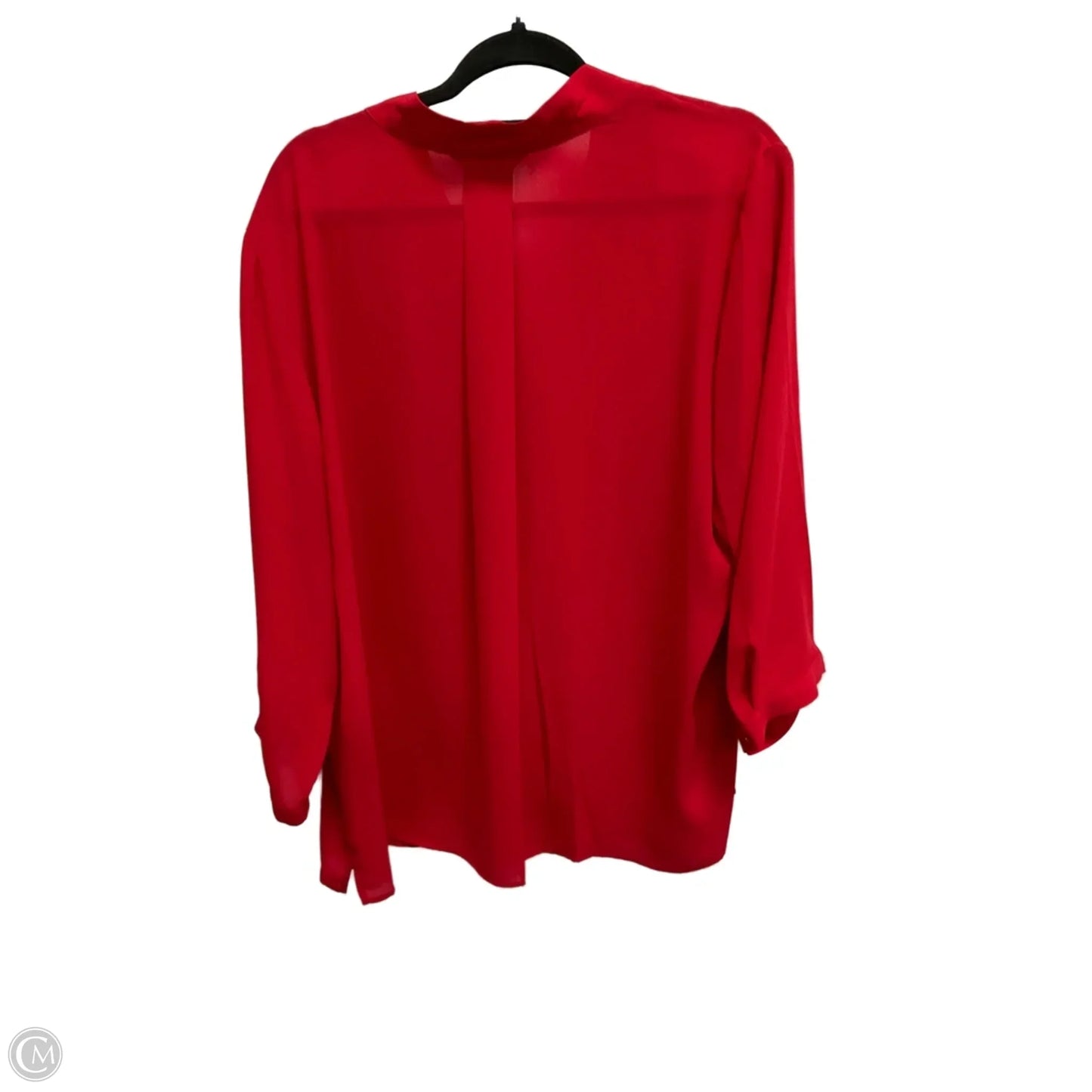 Blouse 3/4 Sleeve By Investments In Red, Size: 2x