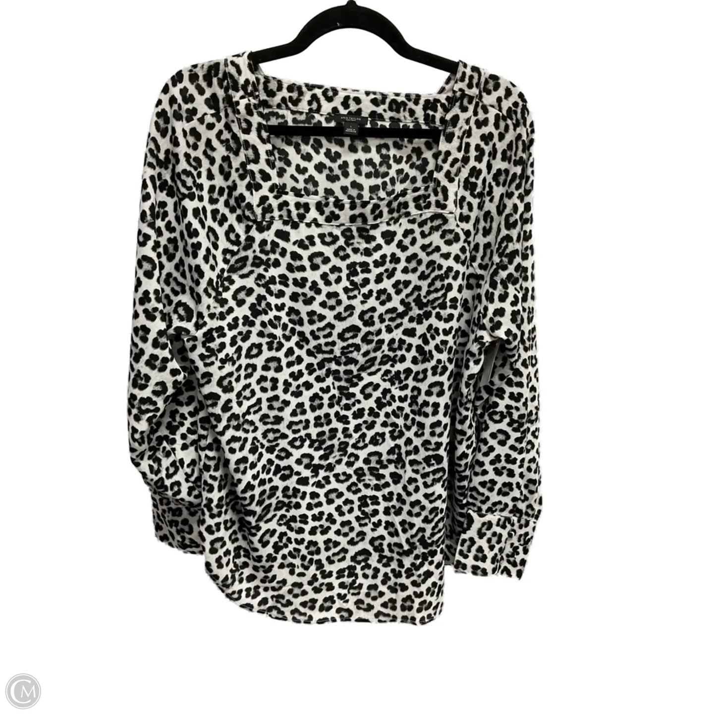 Blouse Long Sleeve By Ann Taylor In Leopard Print, Size: L