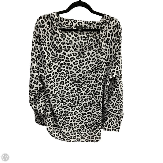 Blouse Long Sleeve By Ann Taylor In Leopard Print, Size: L