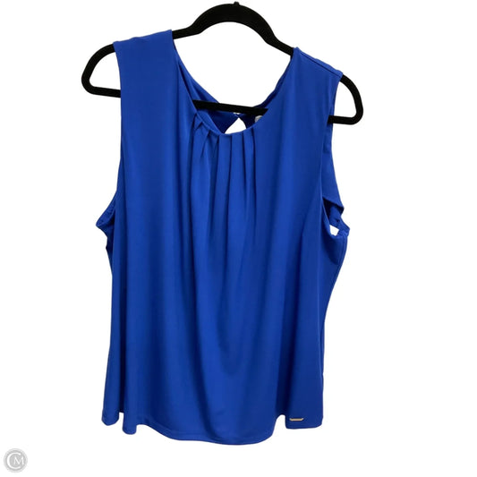 Top Sleeveless By Calvin Klein In Blue, Size: 2x