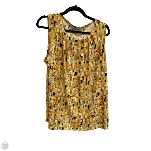 Top Sleeveless By Kasper In Yellow, Size: 1x
