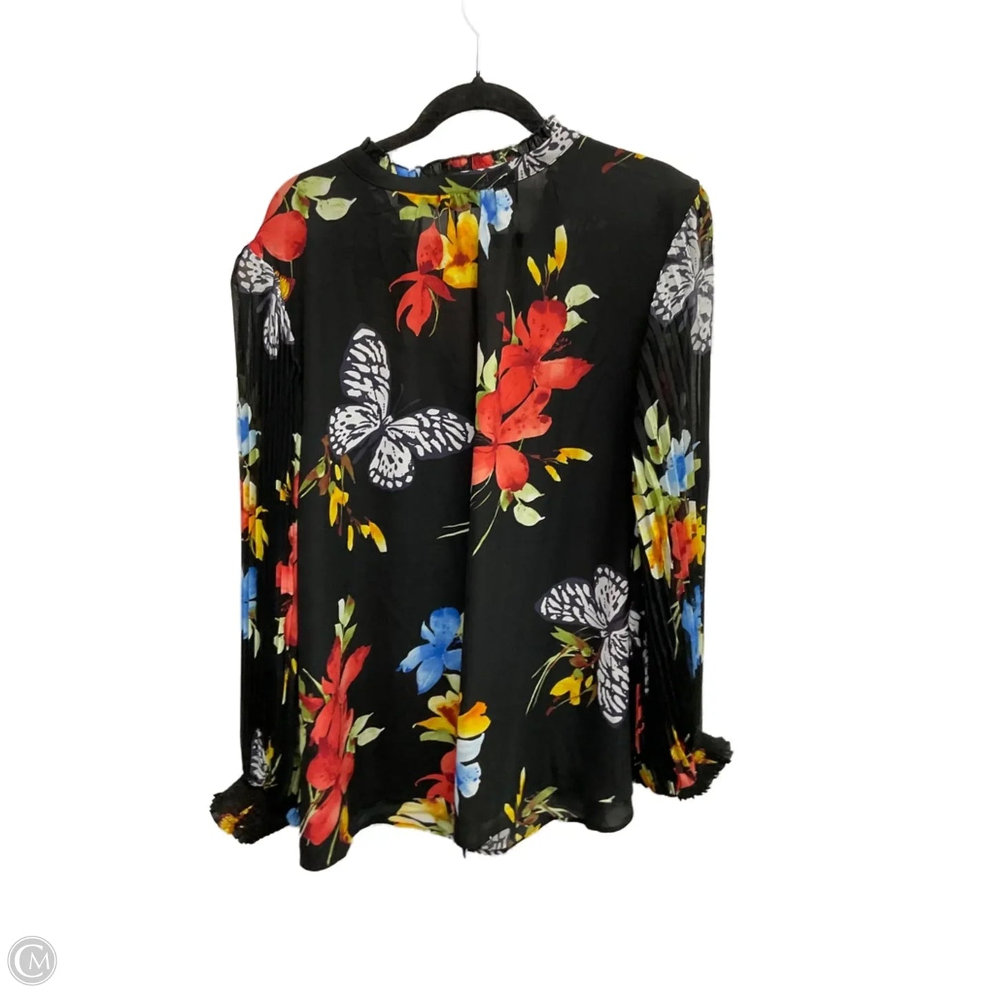 Blouse Long Sleeve By Colleen Lopez In Black, Size: 3x