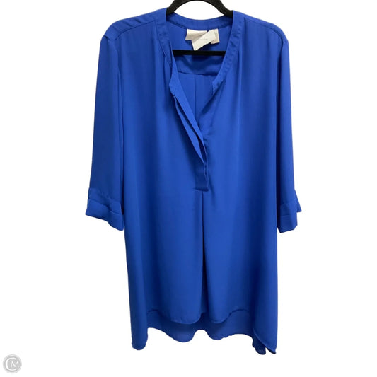 Blouse Long Sleeve By Chicos In Blue, Size: Xl