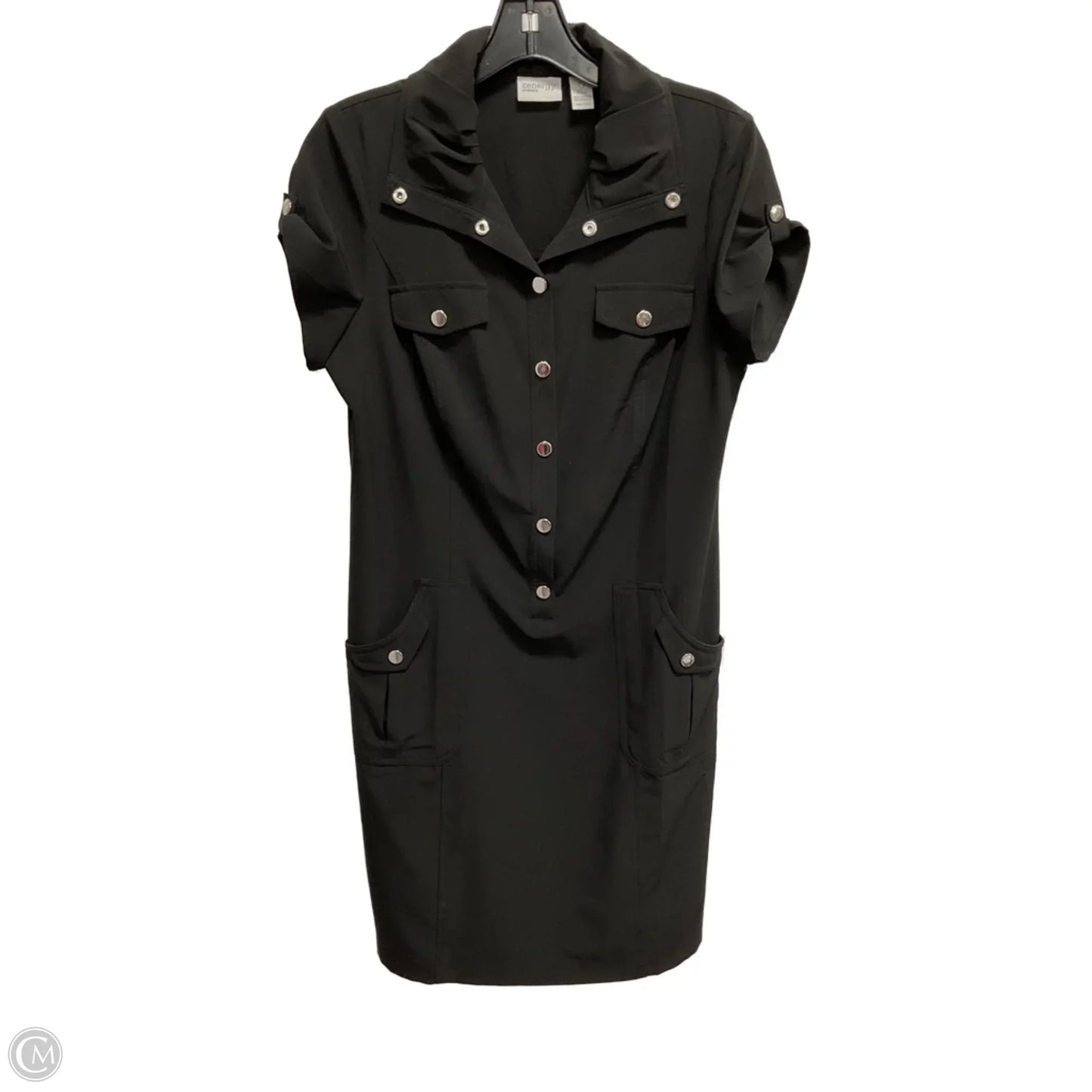 Dress Casual Midi By Chicos In Black, Size: S