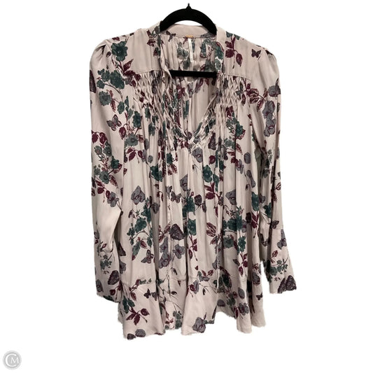 Blouse Long Sleeve By Free People In Floral Print, Size: Xs