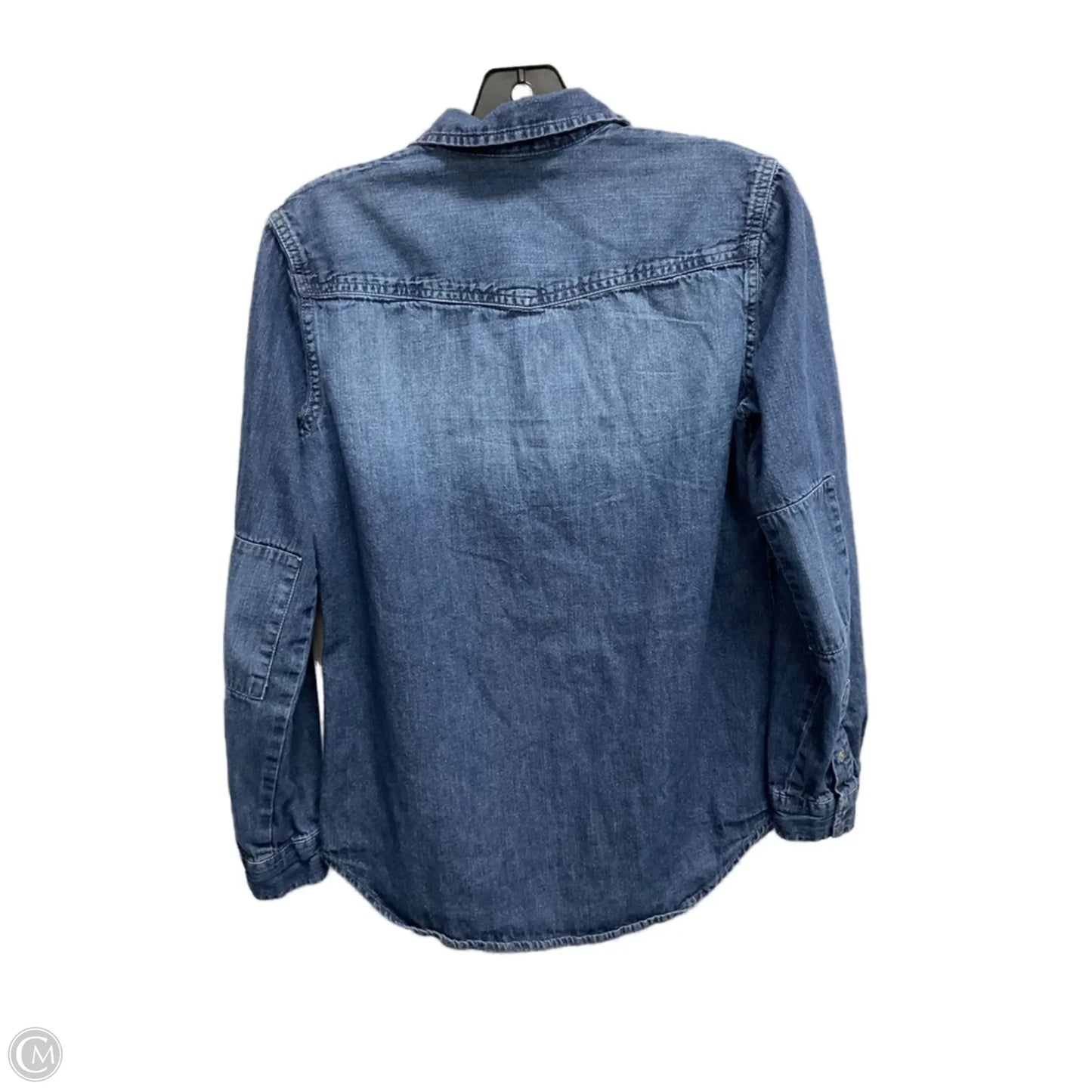 Top Long Sleeve By Banana Republic In Blue Denim, Size: Xs