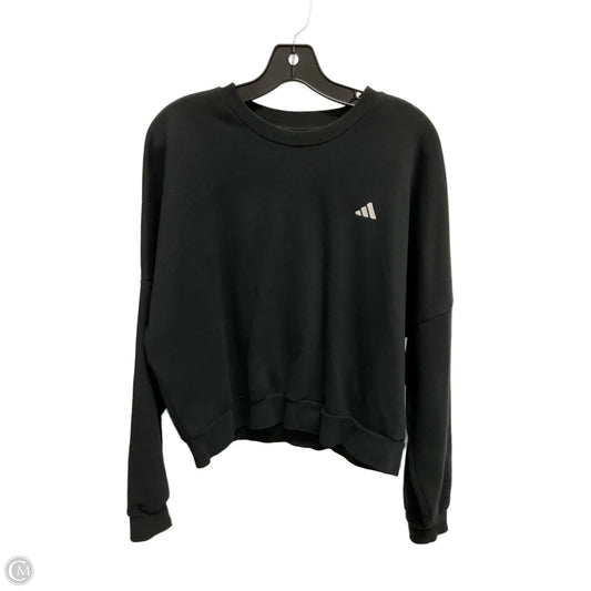 Athletic Sweatshirt Collar By Adidas In Black, Size: M