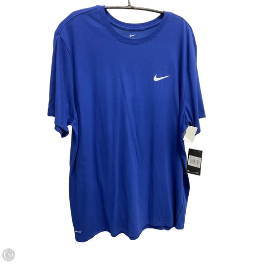 Athletic Top Short Sleeve By Nike In Blue, Size: Xxl