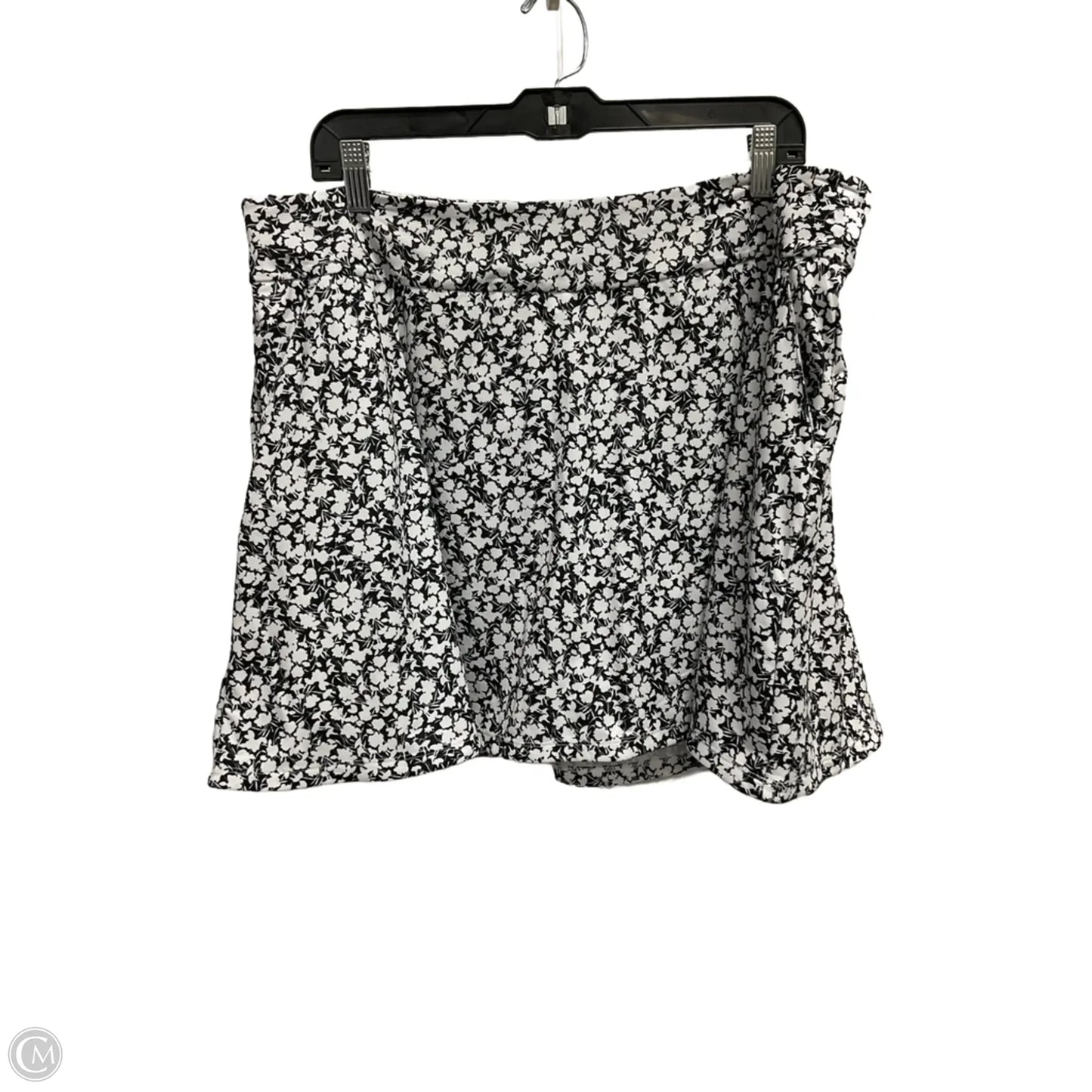 Athletic Skort By Adidas In Black & White, Size: Xl