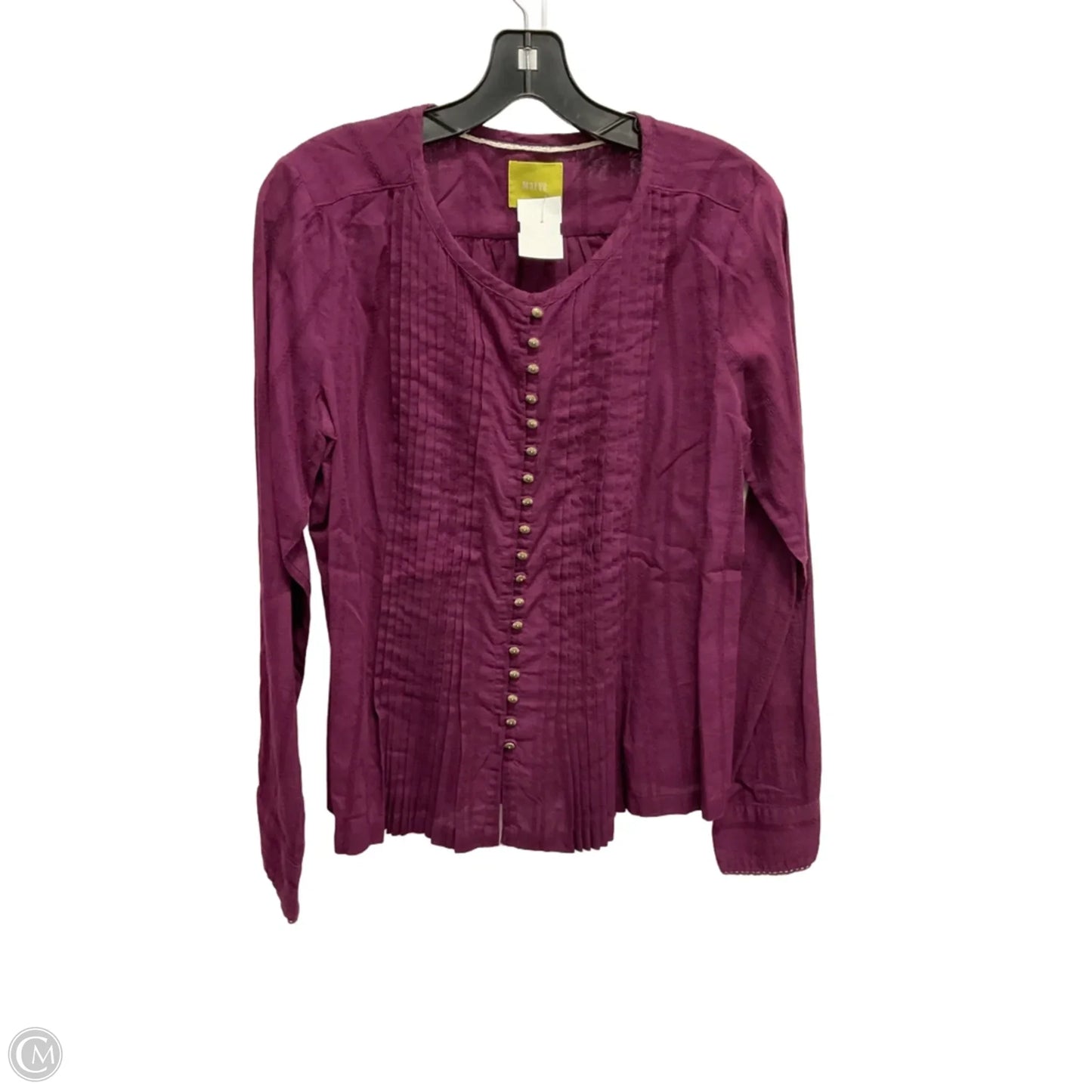 Blouse Long Sleeve By Maeve In Purple, Size: S