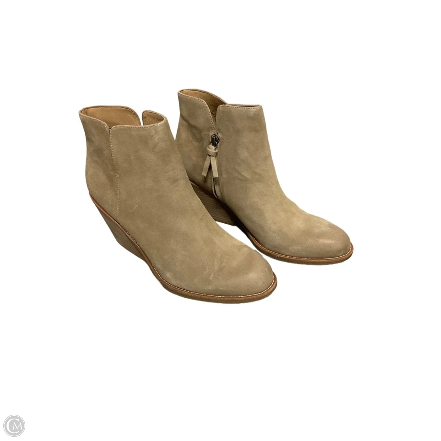 Boots Ankle Heels By Sofft In Tan, Size: 11