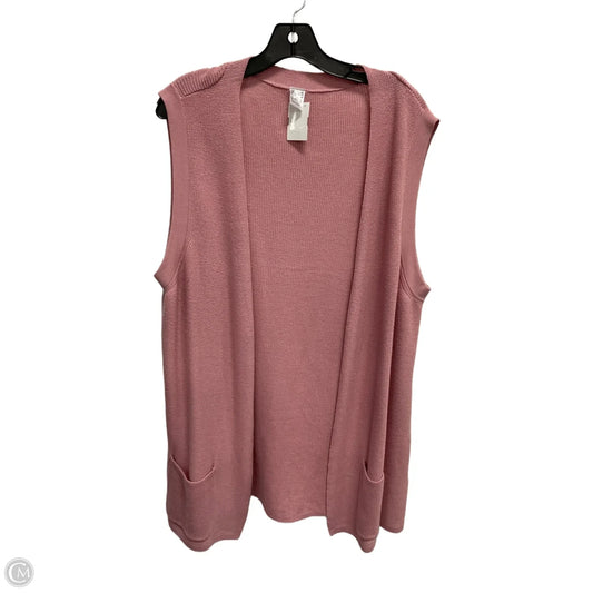 Vest Sweater By Clothes Mentor In Pink, Size: 2x
