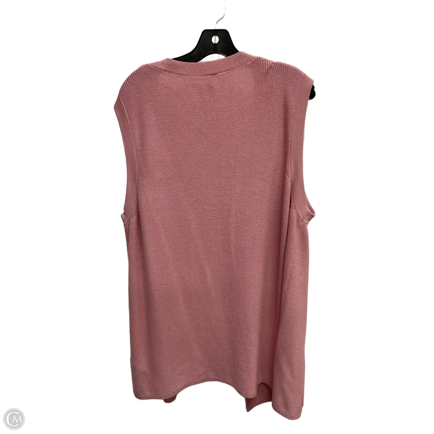 Vest Sweater By Clothes Mentor In Pink, Size: 2x