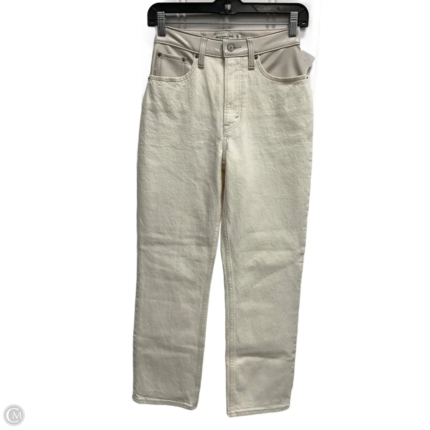 Jeans Straight By Abercrombie And Fitch In Cream, Size: 0