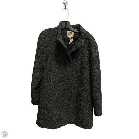 Coat Faux Fur & Sherpa By Anne Klein In Grey, Size: Xl