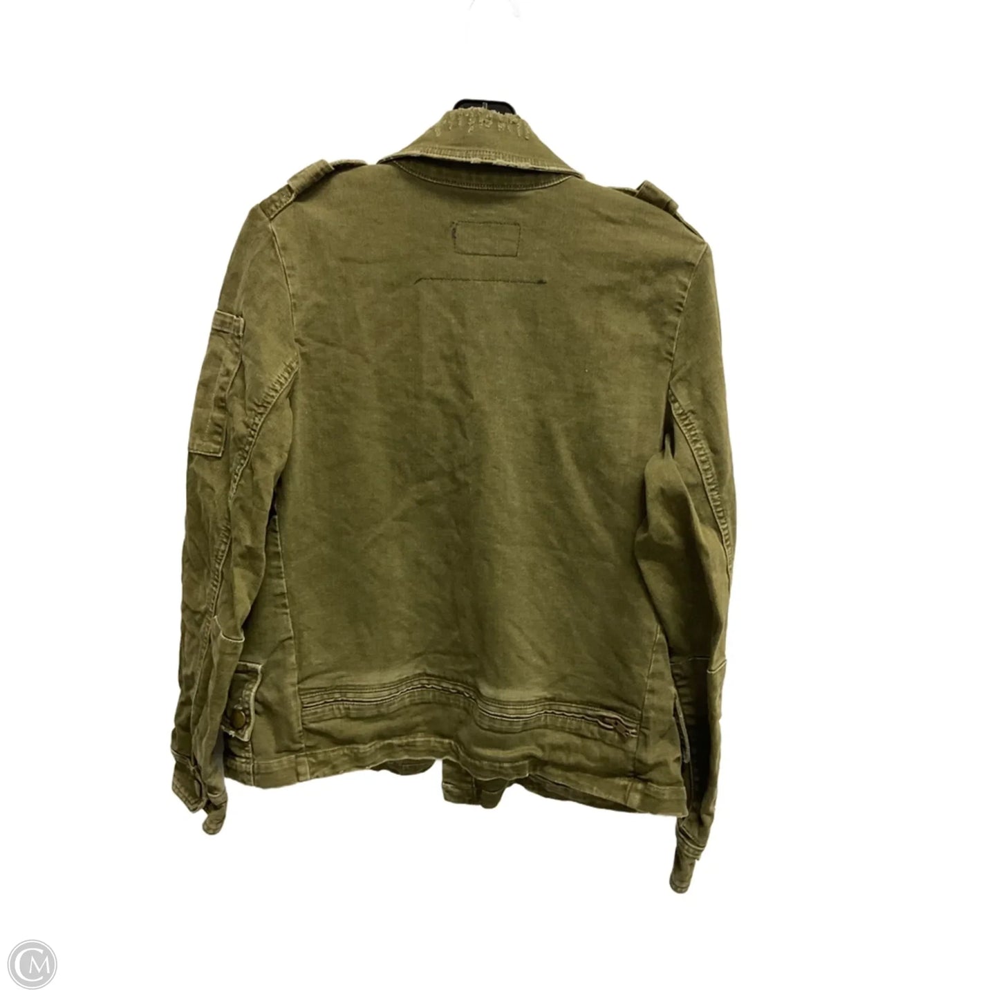 Jacket Denim By Current/elliott In Green Denim, Size: L