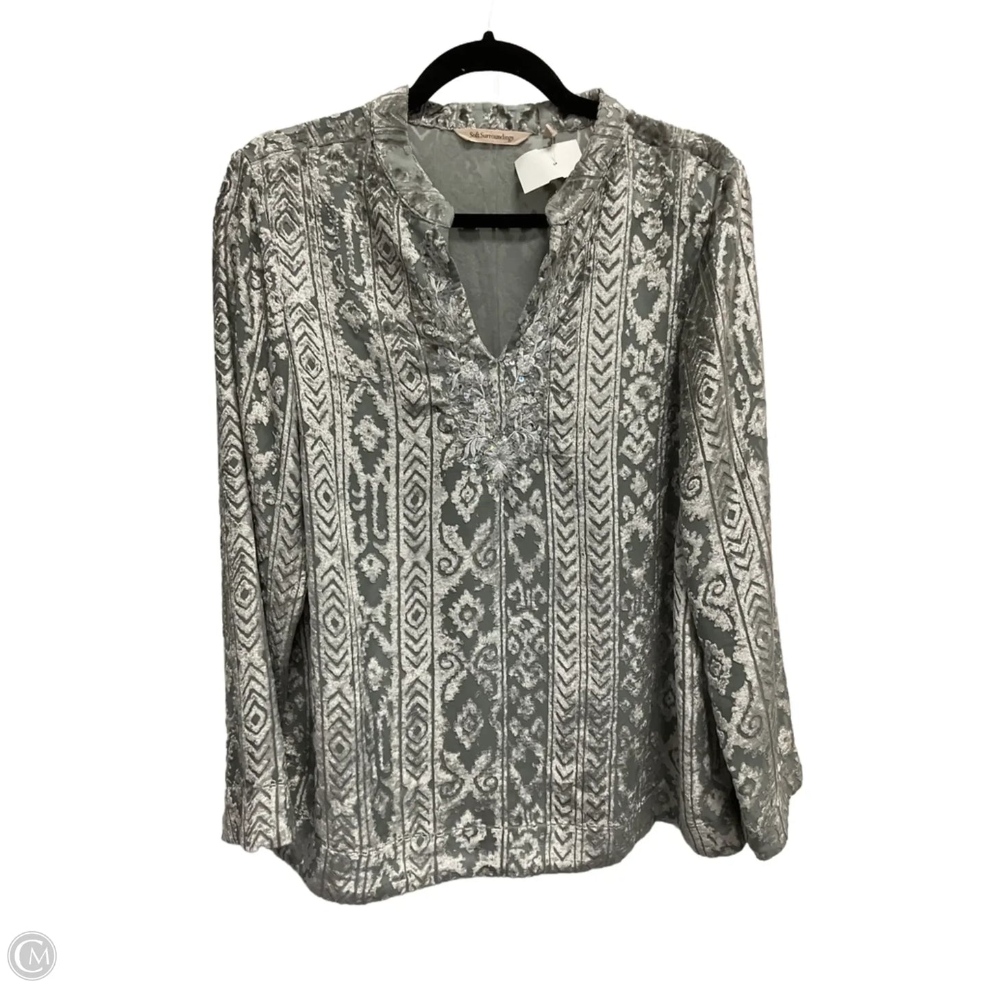 Top Long Sleeve By Soft Surroundings In Grey, Size: M